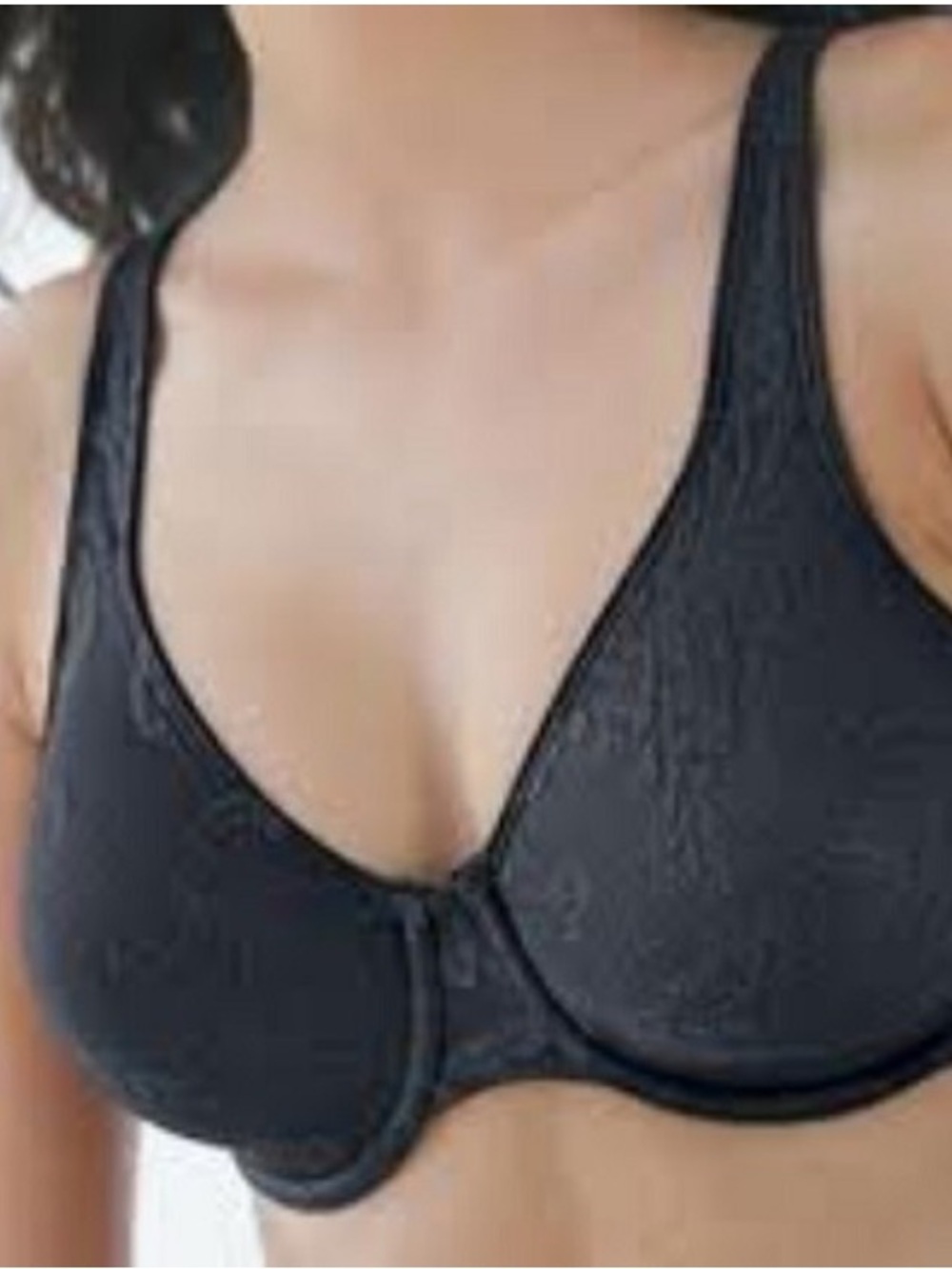 NWOT Olga Black Underwire Minimizer Bra with Light Lace